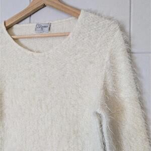 Vintage y2k wool blend fuzzy shaggy made in Italy sweater